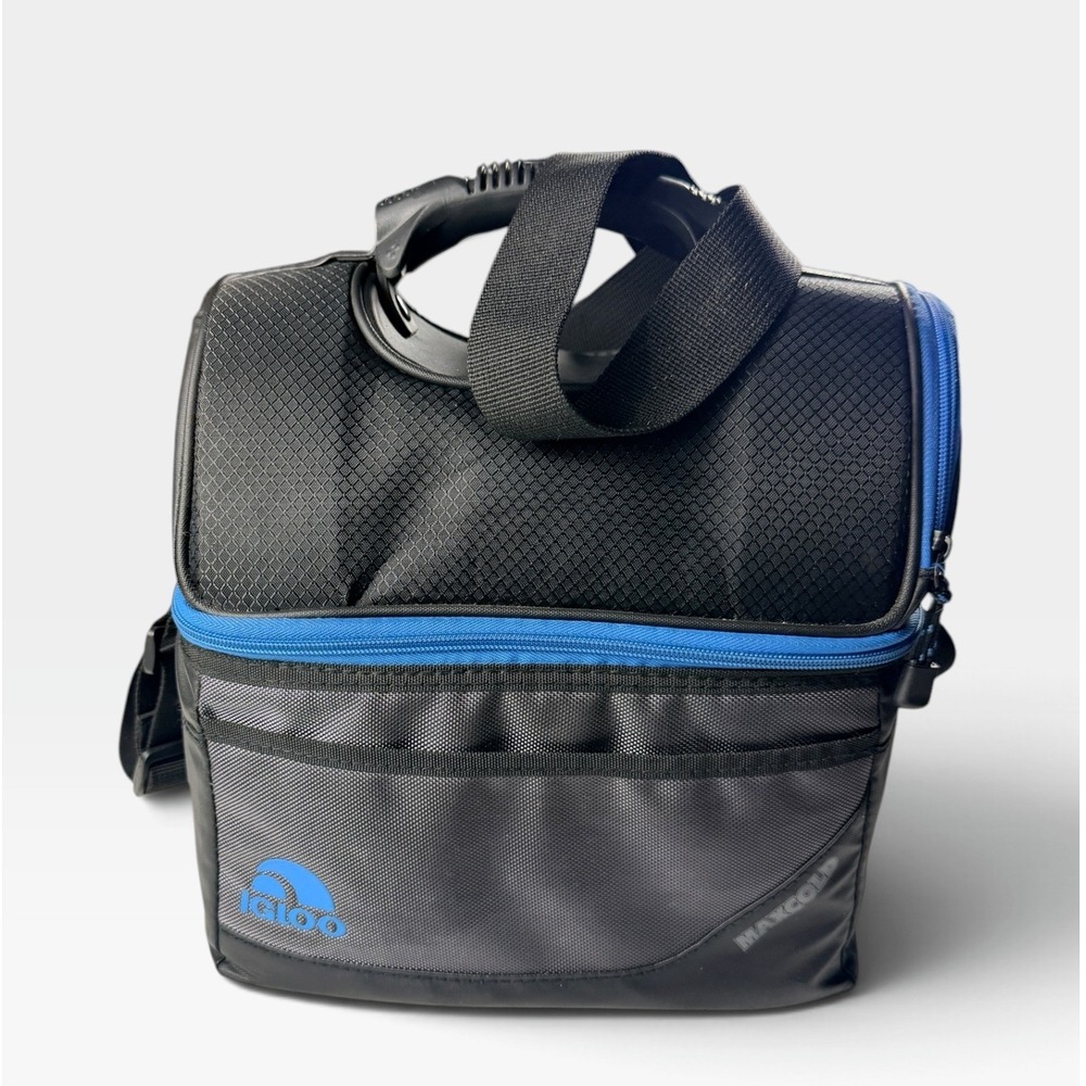 Igloo MaxCold Softside Cooler Bag Unisex Black Blue Insulated Travel Sz 10"x10"